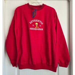Looney Tunes Tweety Bird Authentic Chick-Gear Red Crewneck Sweatshirt Sz S‎ Vtg